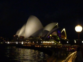The graceful opera house by night