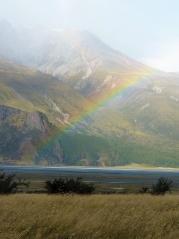 Rainbow near Lake Tekapo