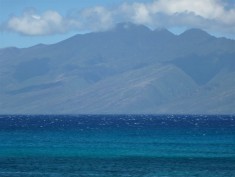 The calm waters of Napili, with Moloka'i in the distance