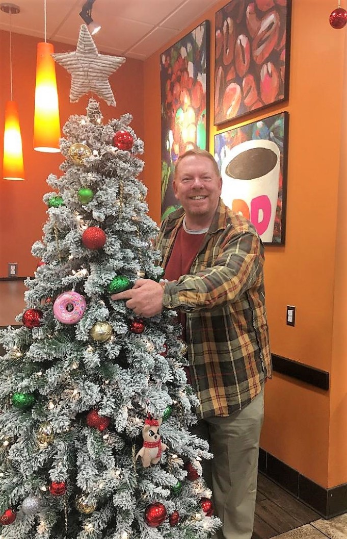 Embracing the Christmas spirit at Dunkin' Donuts in Massachusetts
