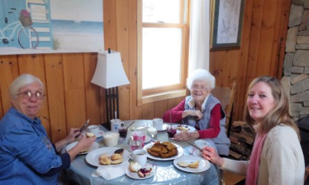 Joanne, Norma and Carol-Lynn, CHristmas Eve brunch at my cottage