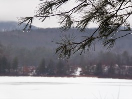 Frozen lake in New Hampshire