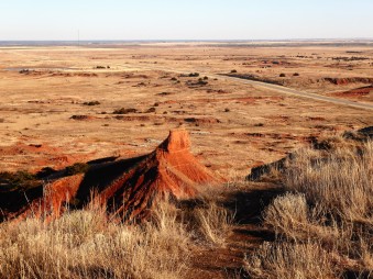 Oklahoma badlands from the top of the mesa